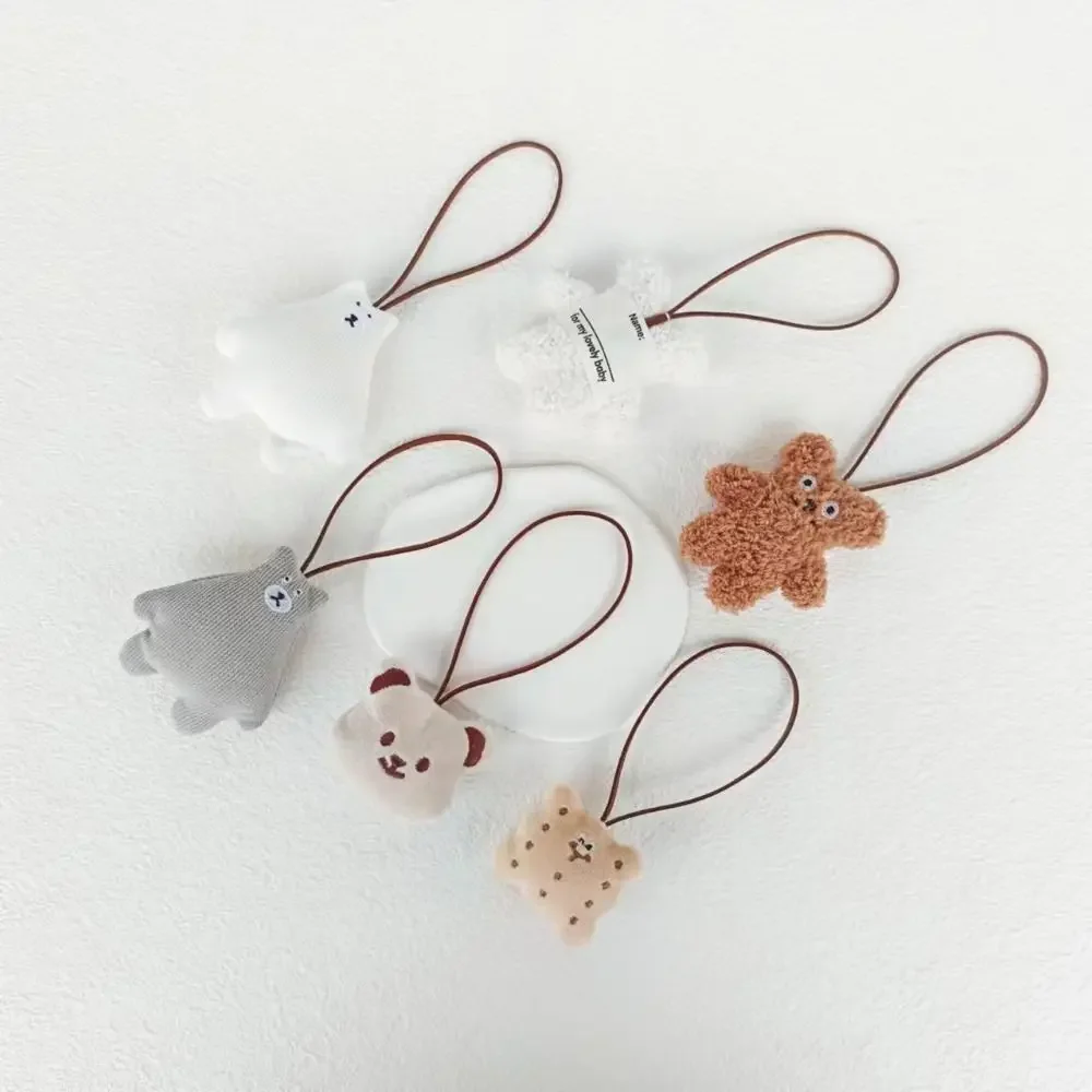 

Soft Cookie Bear Bag Pendant Cloth Bag Charms Cue Backpack Decoration Korean Style Bag Match Accessories Animal Lanyard Children