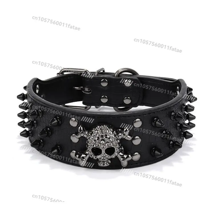 Skull Pet Collar, Colorful Round Head Stud Dog Collar Skull Rivet Decoration