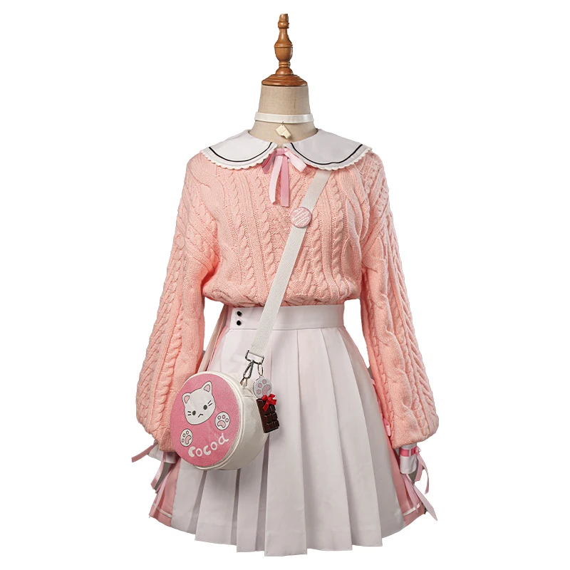 ใหม่ Akiyama Mizuki/Shiraishi An/Otori Emu คอสเพลย์เครื่องแต่งกายสําหรับคริสต์มาสฮาโลวีนวันวาเลนไทน์น่ารักสีชมพูเกมเครื่องแต่งกาย PJSK