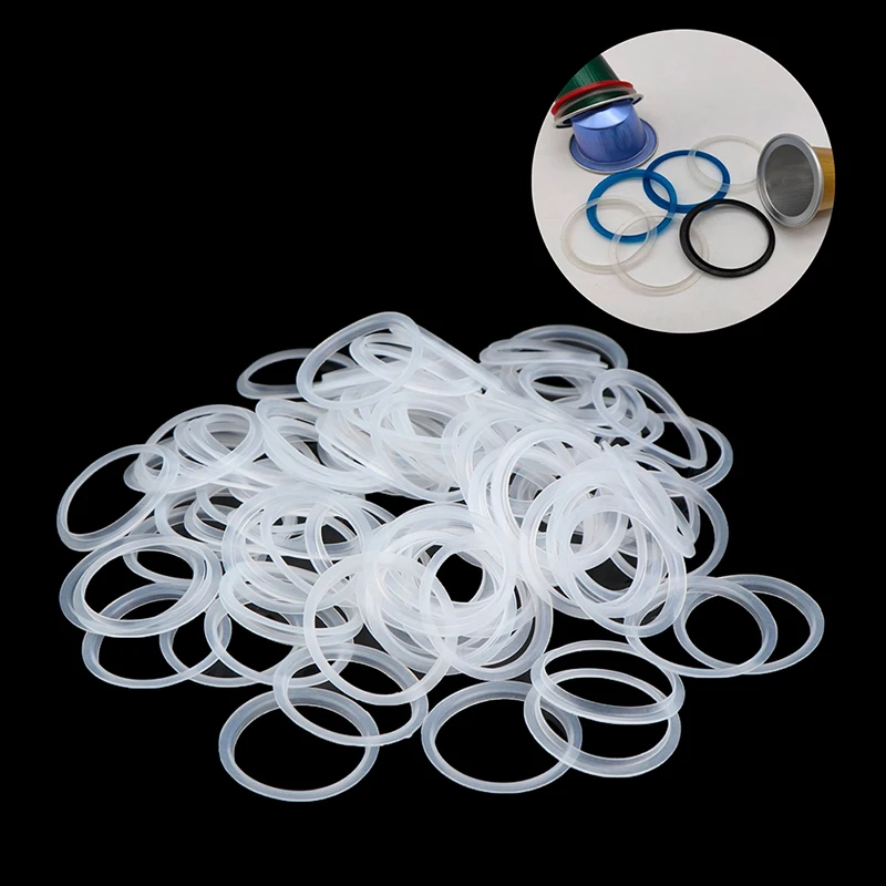 10Pcs Black Food Grade Soft Silicone O-rings Rubber Gaskets for Nespresso Stainless Steel Coffee Refillable Capsules Body Cup