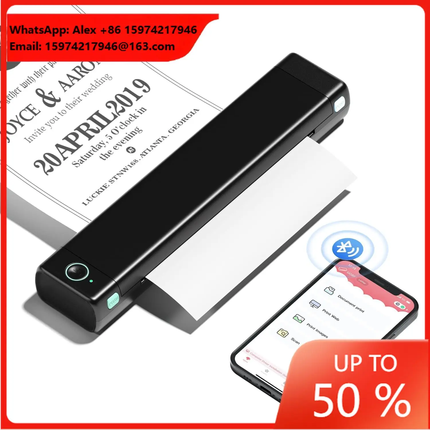 Phomemo M08F A4 Portable Thermal Printer Wireless Printer Tattoo Printer Support A4 Thermal Paper And Tattoo Transfer