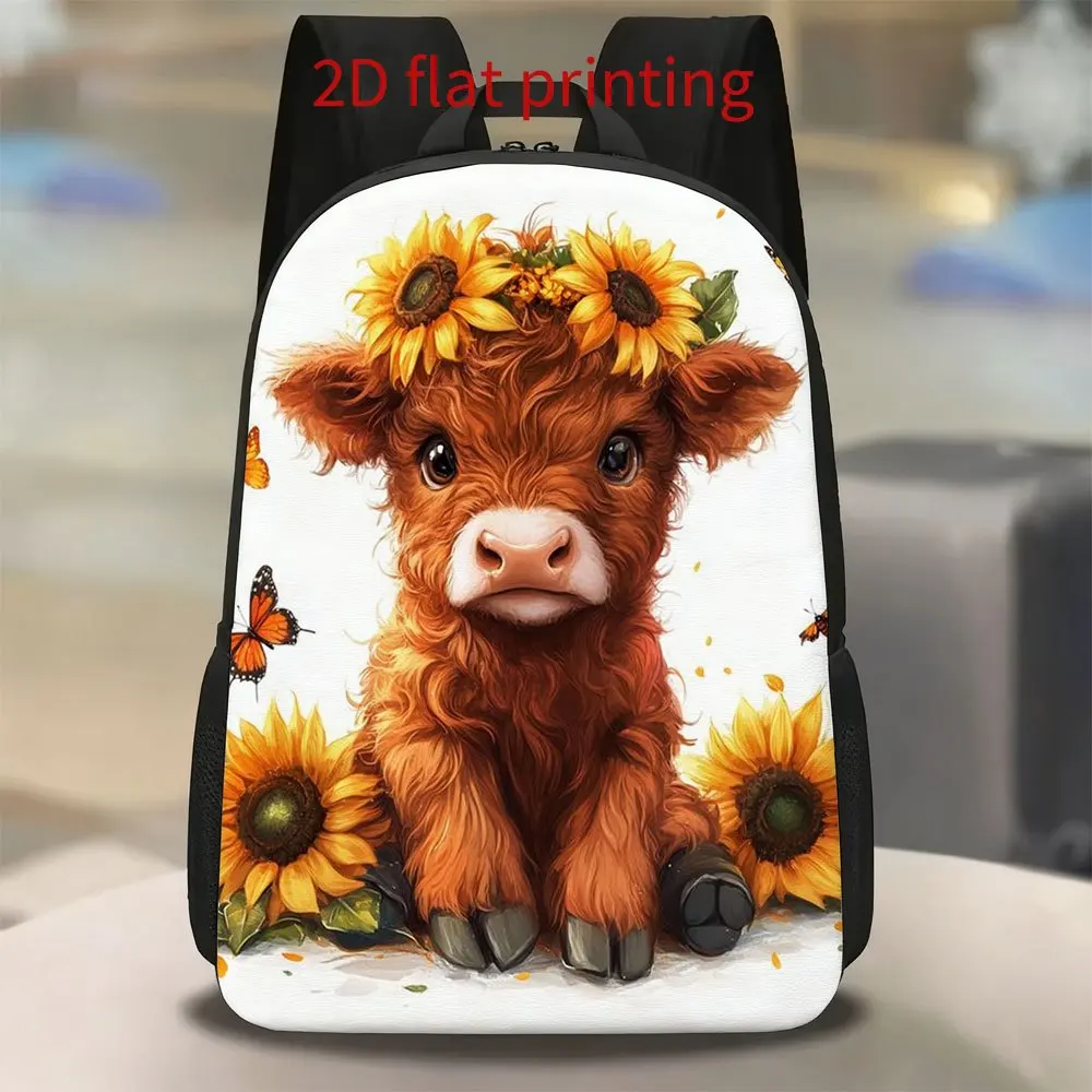 

1 pack, sunflower butterfly print cute backpack | lightweight large-capacity schoolbag, adjustable shoulder strap, suitable