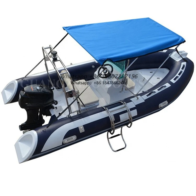14Ft 4.3m 5 Person Inflatable Sea Motorboat Fiberglass Yacht Fishing