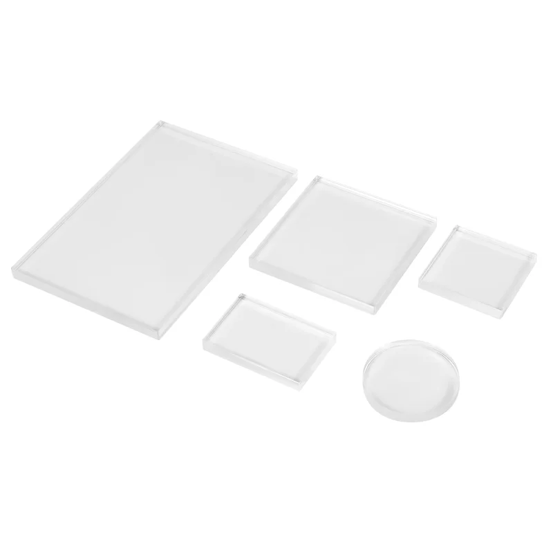 5Pc Clear Stamp Acrylic Block Set for Transparent Acrylic Stamp Pad DIY Scrapbooking Clear Acrylic Display Riser Stands