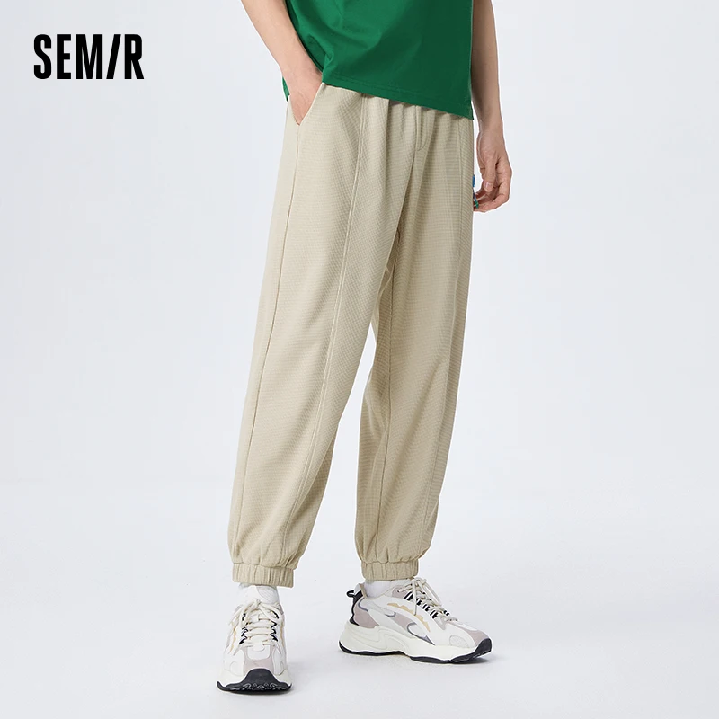 Semir Casual Pants For Men 2023 Summer New Cool Waffle Fashion Trend Loose Jogging Leggings Cropped Pants