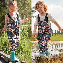 Children's One-piece Rain Pants Waterproof And Waterproof Outdoor Suspenders