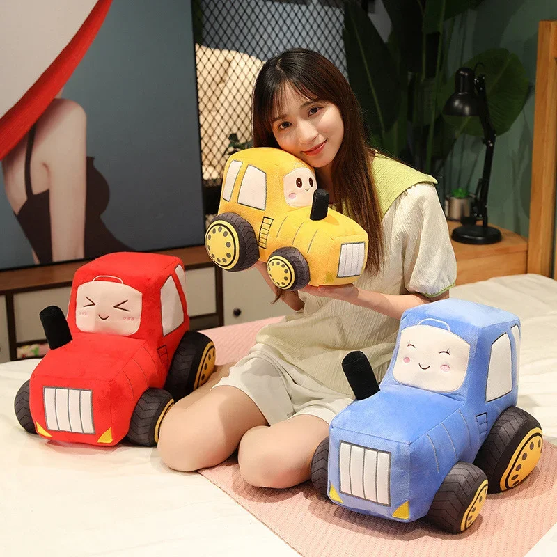 Kawaii Tractor Peluche Toys Lovely Simulation Car Plush Dolls Stuffed Soft Cartoon Tractor Pillow Boys Creative Birthday Gift