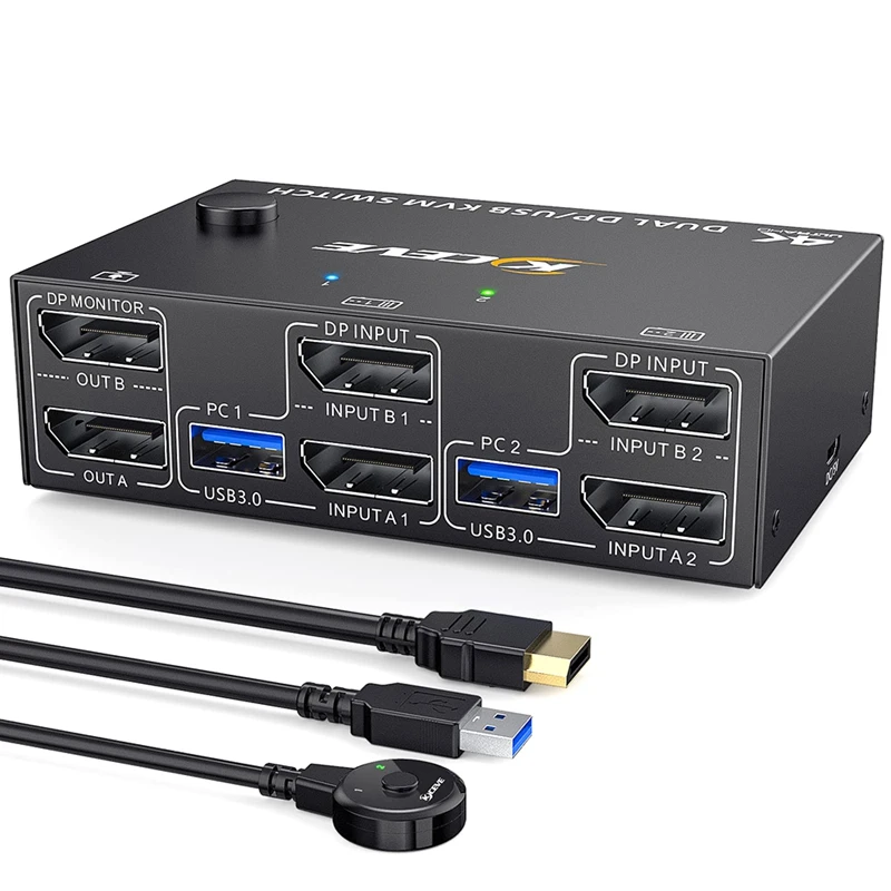 kvm dual monitor displayport kvm switch displayport acessorios de substituicao usb 30 computadores out dp 14 01