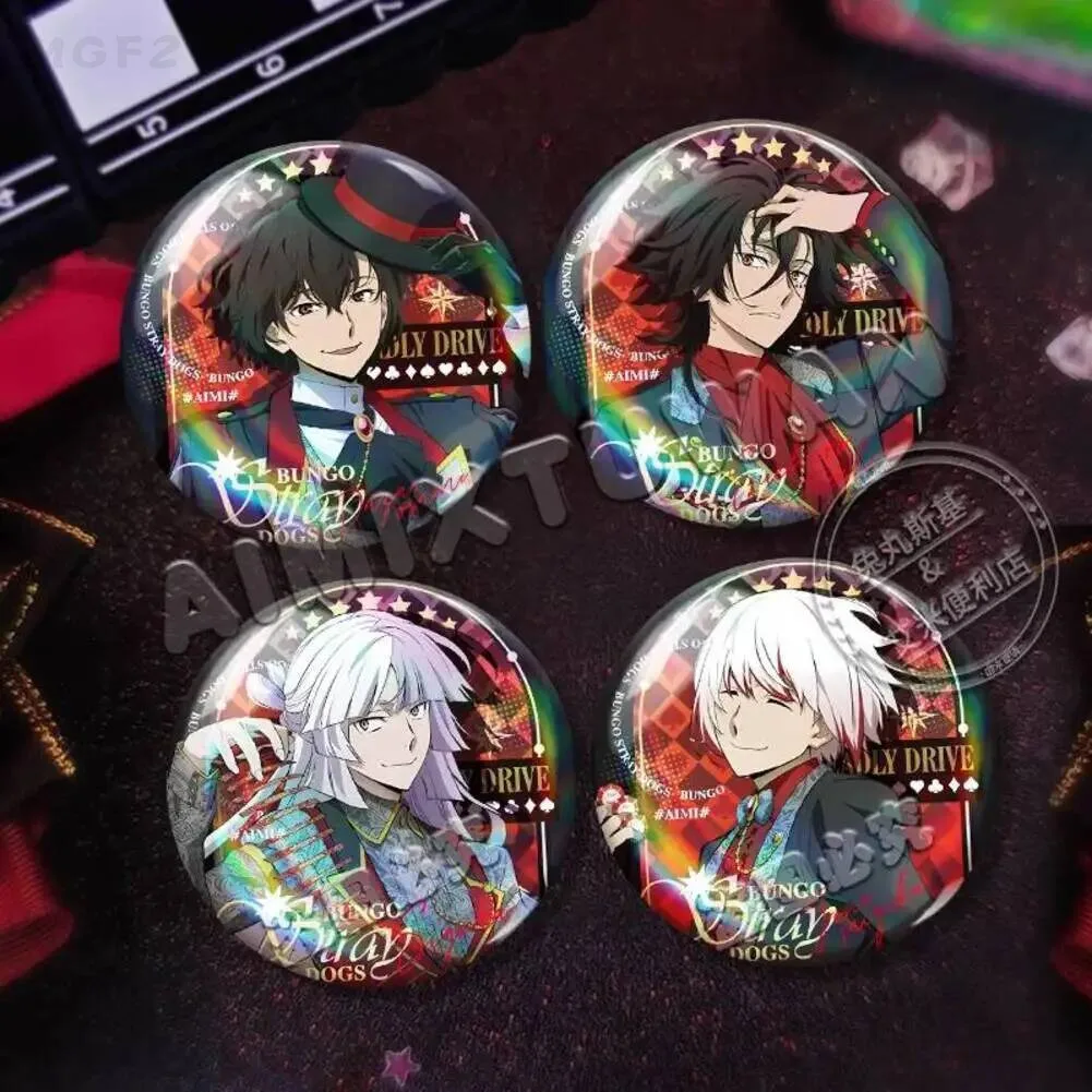 

Dazai Game Osamu Sigma Cosplay Colorful lasers Cartoon 58mm Badge Itabag Button Brooch Pins Backpack Anime Decor Cartoon Gift