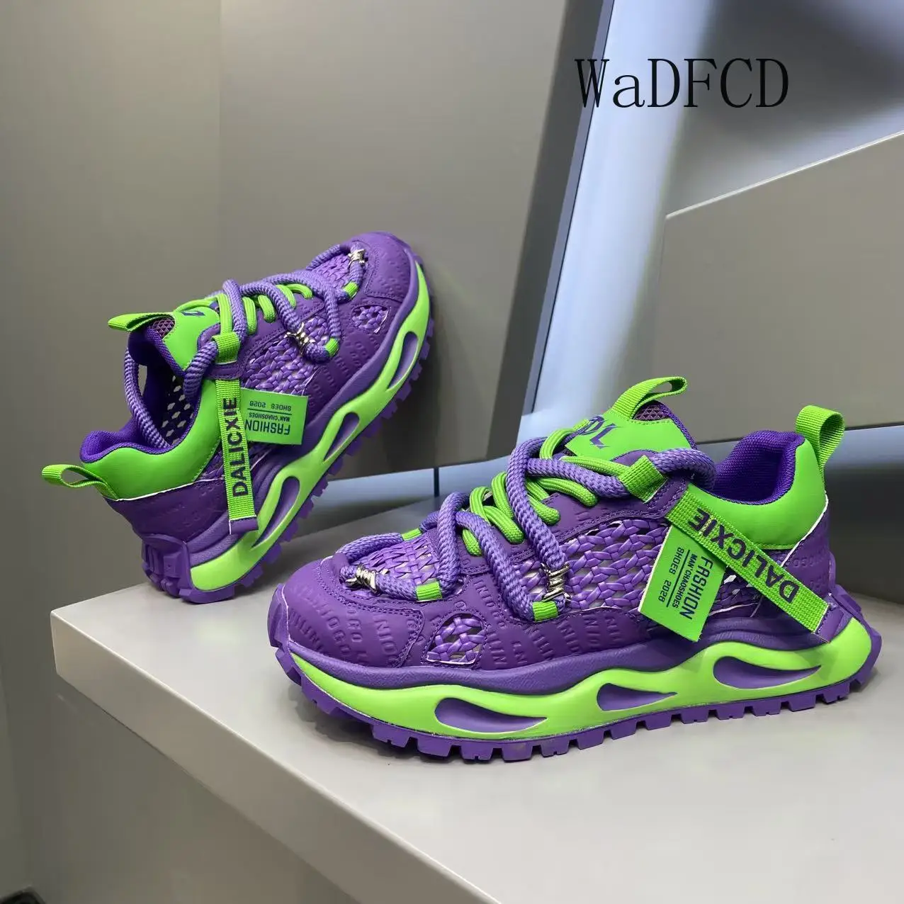 

Chunky Sneakers Men Original Designer Mixed Colors Sport Shoes Fashion Casual Leather Fabric Height Increased Platform Gym Shoes