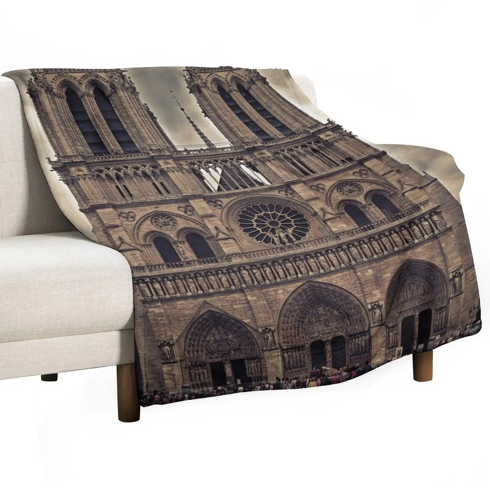 Notre-Dame de Paris Cathedral - Cathedral Throw Blanket valentine gift ideas blankets ands Blankets