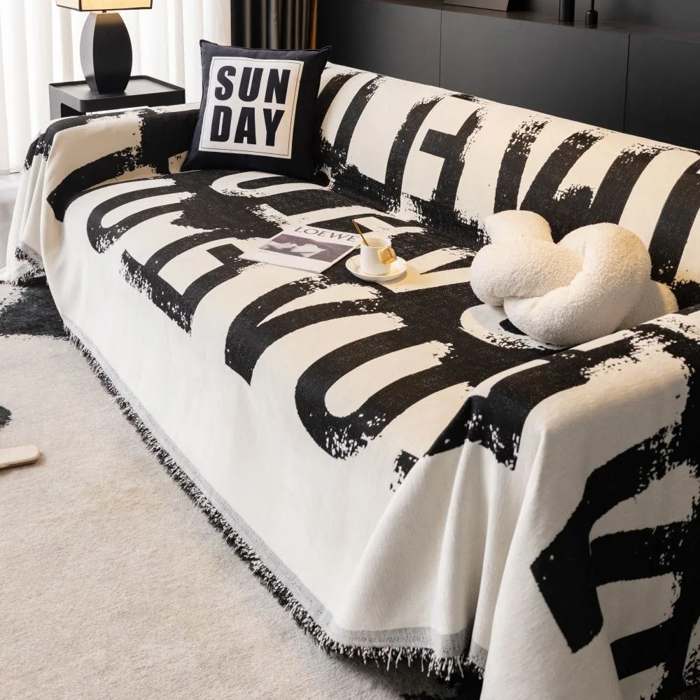 Nordic Letter Sofa Cover Throw Blankets for Living Room Position Modern Throw Camping Picnic Blanket Cover Fundas Sofas 쇼파커버