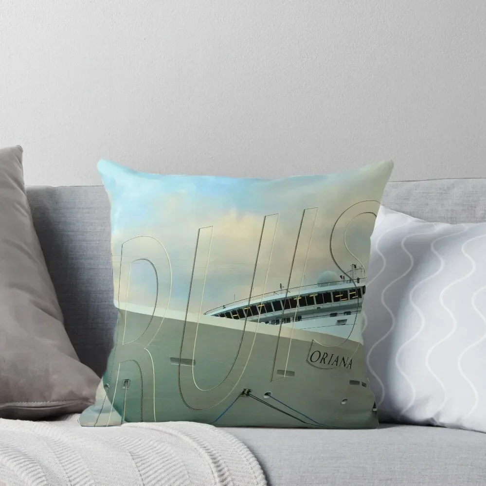 P&O Cruise ship Oriana, Civitavecchia, Italy Throw Pillow Decorative Cushion Throw Pillow pillow