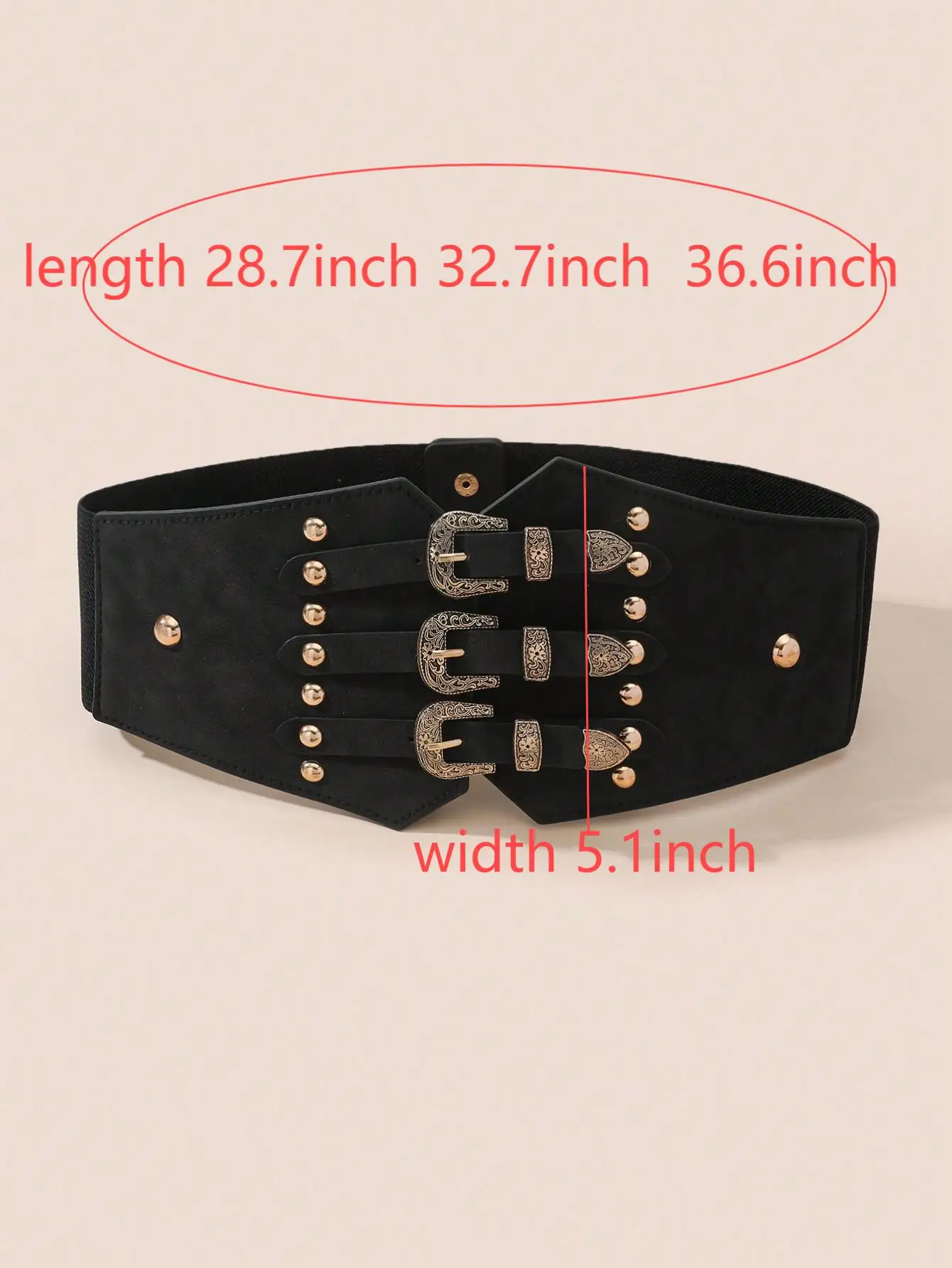 

A fashionable outerwear punk waistband. Women's three-piece set. The buckle head can be matched with a skirt and a shirt. It's a