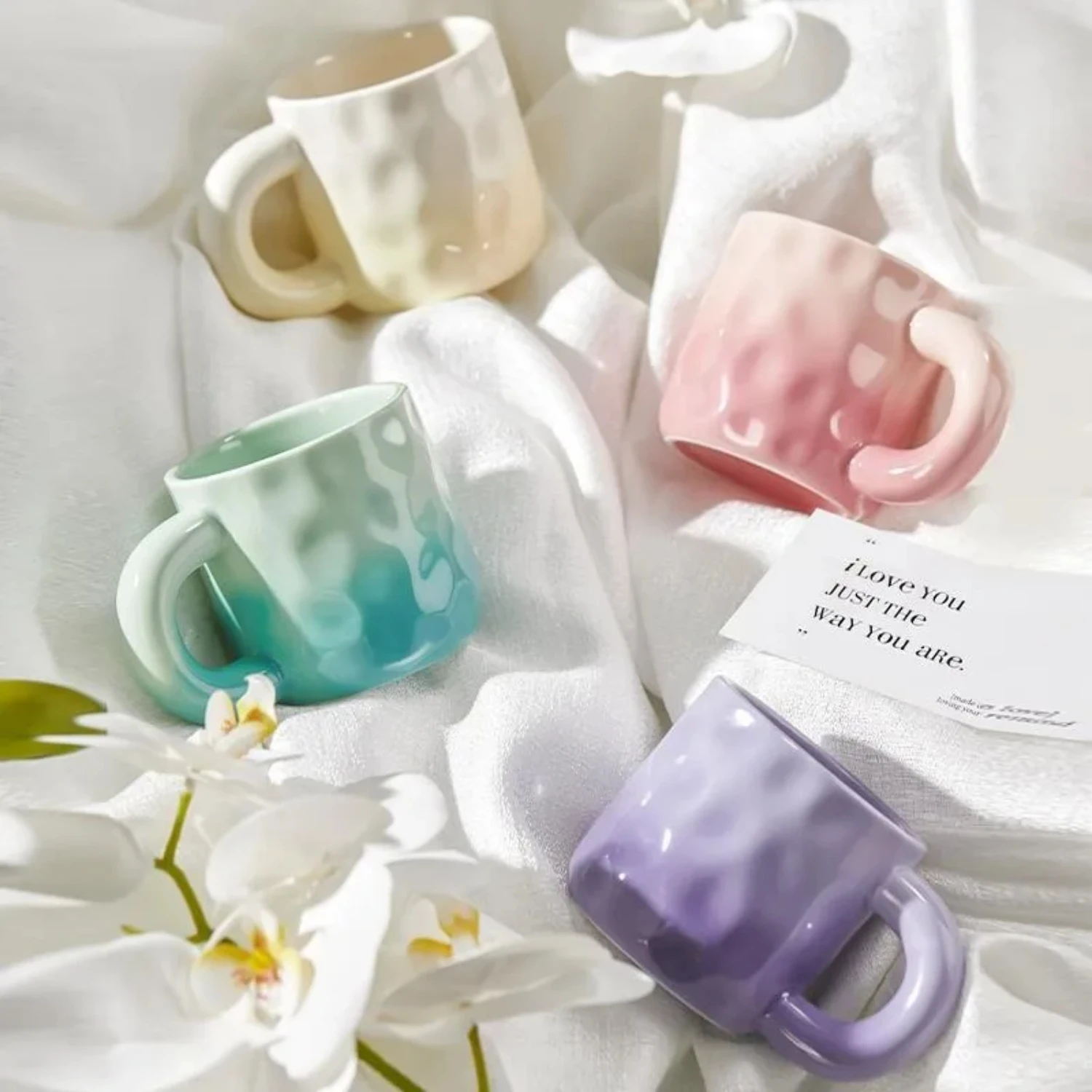 

Original French Style Mug Ceramic Cup Household Dopamine Couple Water Cup Girl Office Coffee Cup Tea Cup