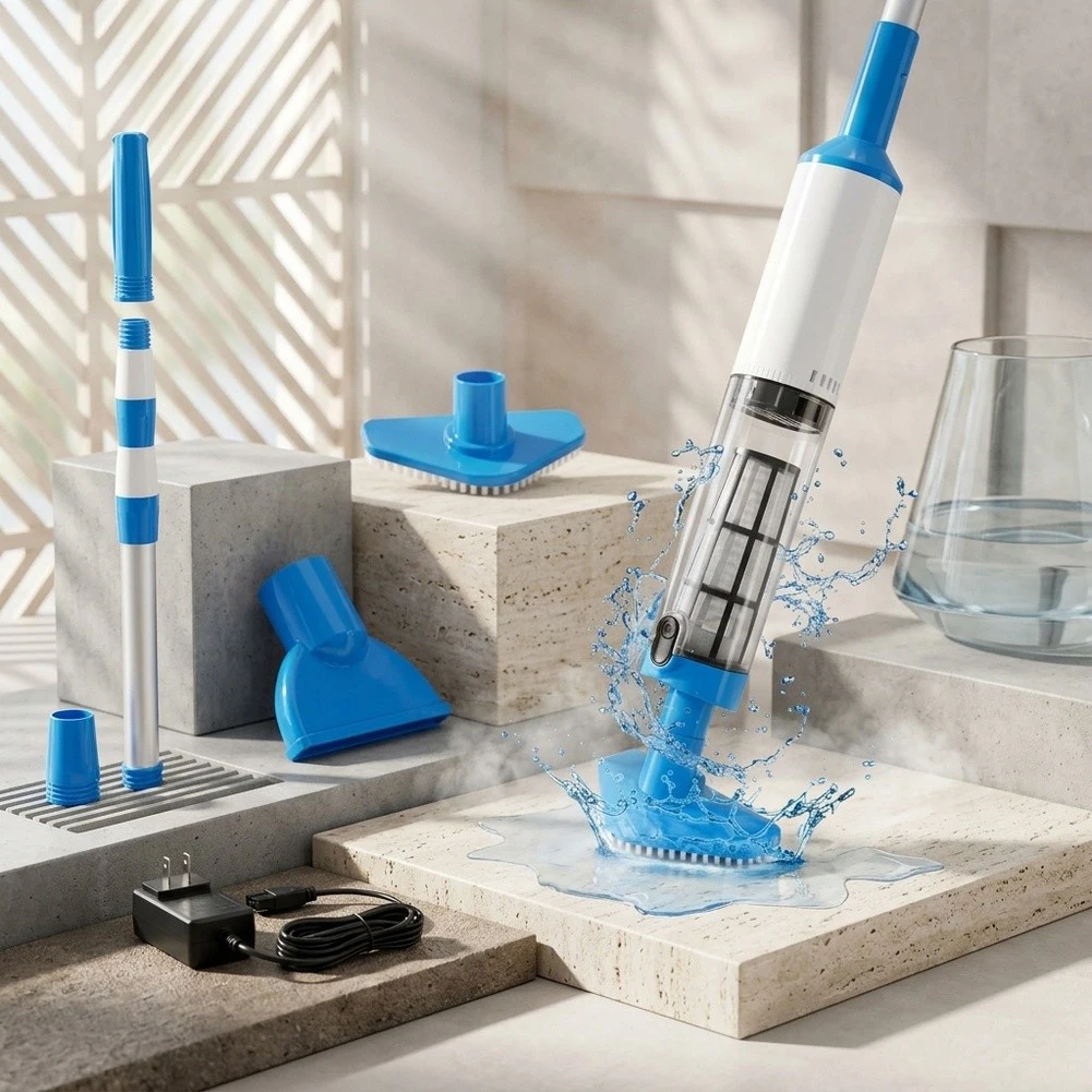 Cordless Rechargeable Pool Vacuum Cleaner Designed for Above Ground Pools and Inground Pools Lightweight Operation