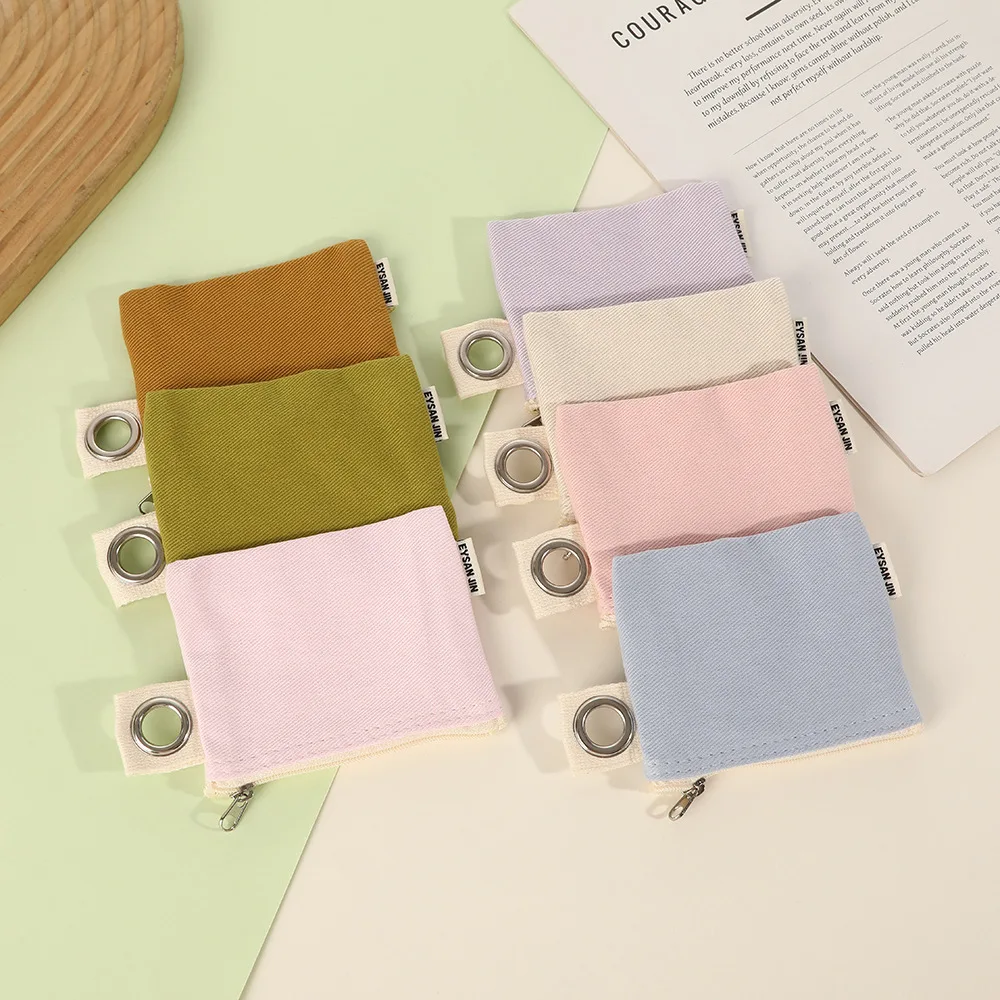 10pcs Coin Purses DIY Canvas Plain Cross Travel  Protable Short Storage Bag Mix Color