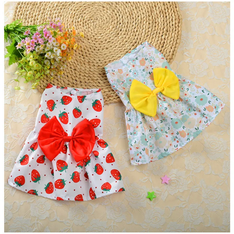 For Dogs Clothes Small Medium Skirt Pet Dog Dress Chihuahua Pomeranian Daisy Puppy Girl Wedding Costume Princess Pet Decoration