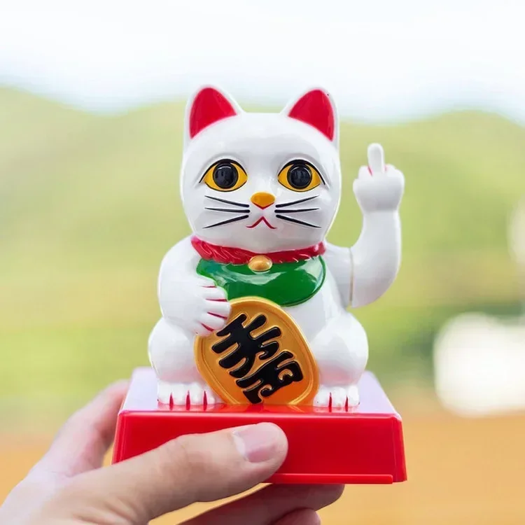 

Lucky Cat Statue Middle Finger Lucky Cat Shaking Hands Lucky Cat Fortune Crafts Figurines Novelty Gift Resin