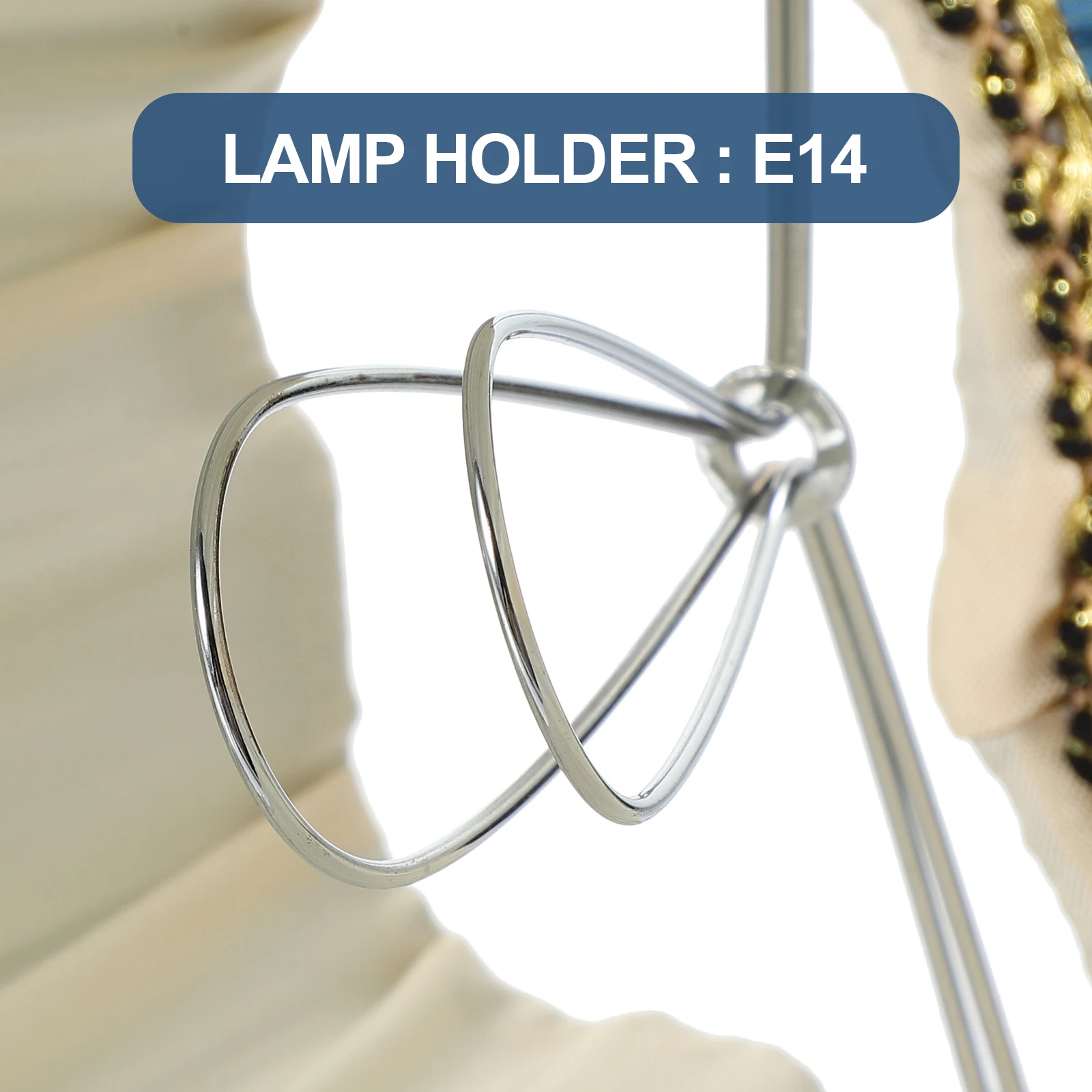 

Pleated Fabric Lampshade 11x14.5x12.5cm E14 Cloth Light Cover for Table Desk Home Hotel Replacement Lamp Shades