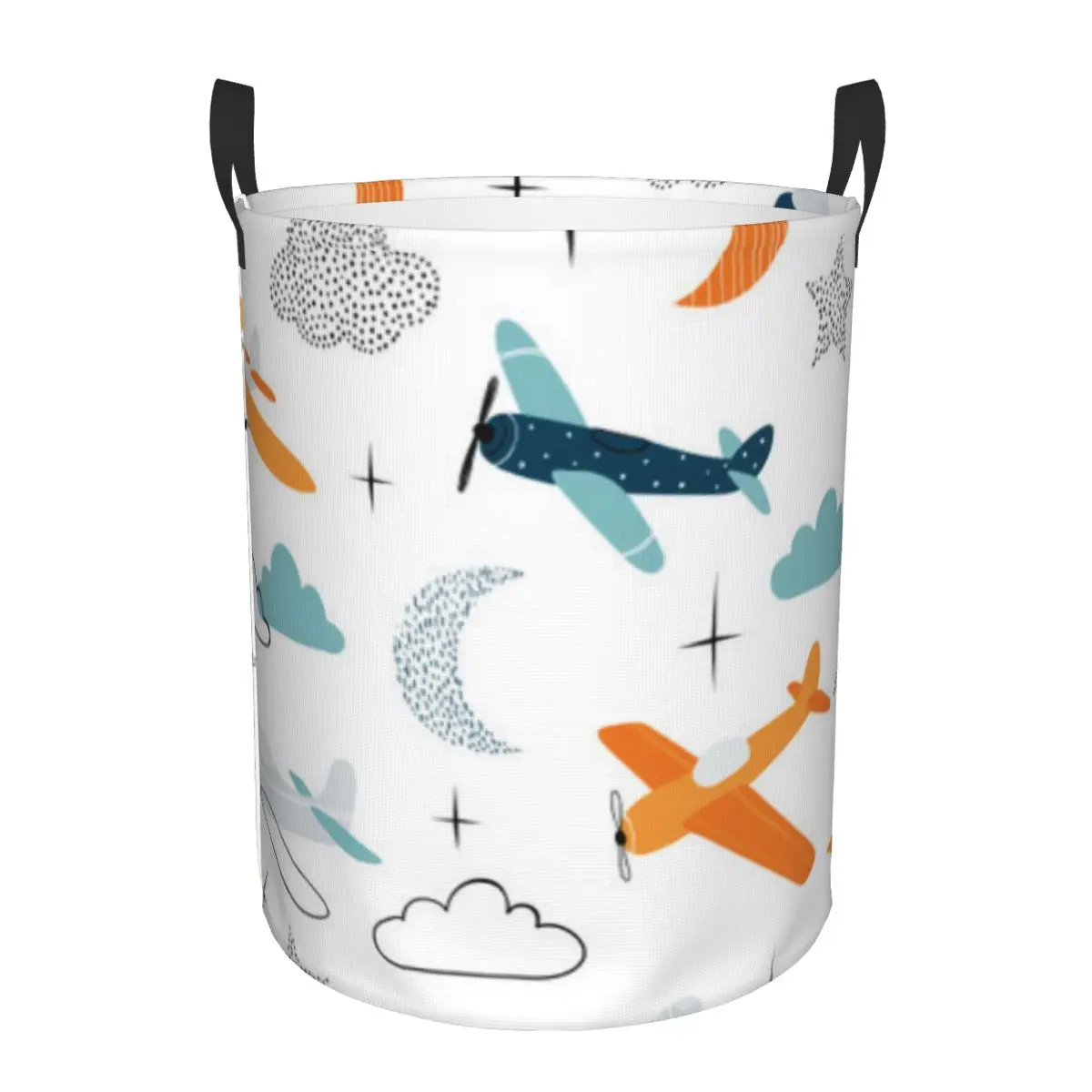 Dirty Laundry Basket Cute Aircraft Clouds Moon And Stars Folding Clothing Storage Bucket Toy Basket Home Waterproof Organizer