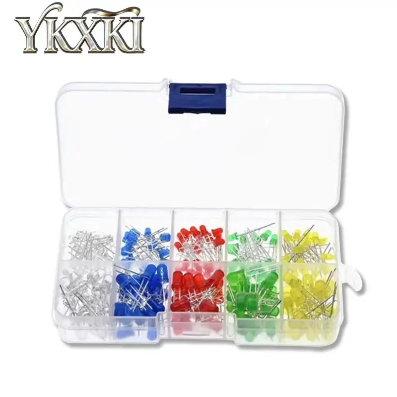 200PCS 3MM 5MM Light Emitting Diodes Electronics Kit Box F3 F5 LED Diode Assorted Kit White Green Red Blue Yellow