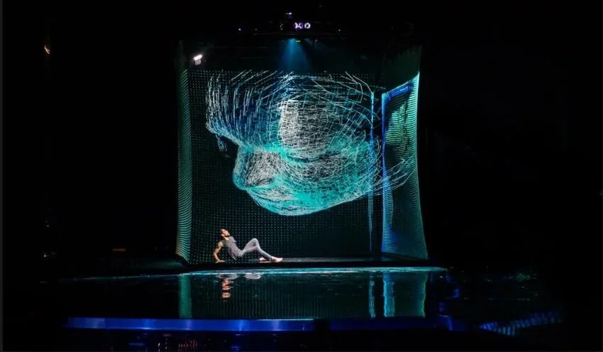 12m*9m Large Hologram Gauze Projector Screen 3D Holographic Stage Projection Display Hologram Mesh Screen