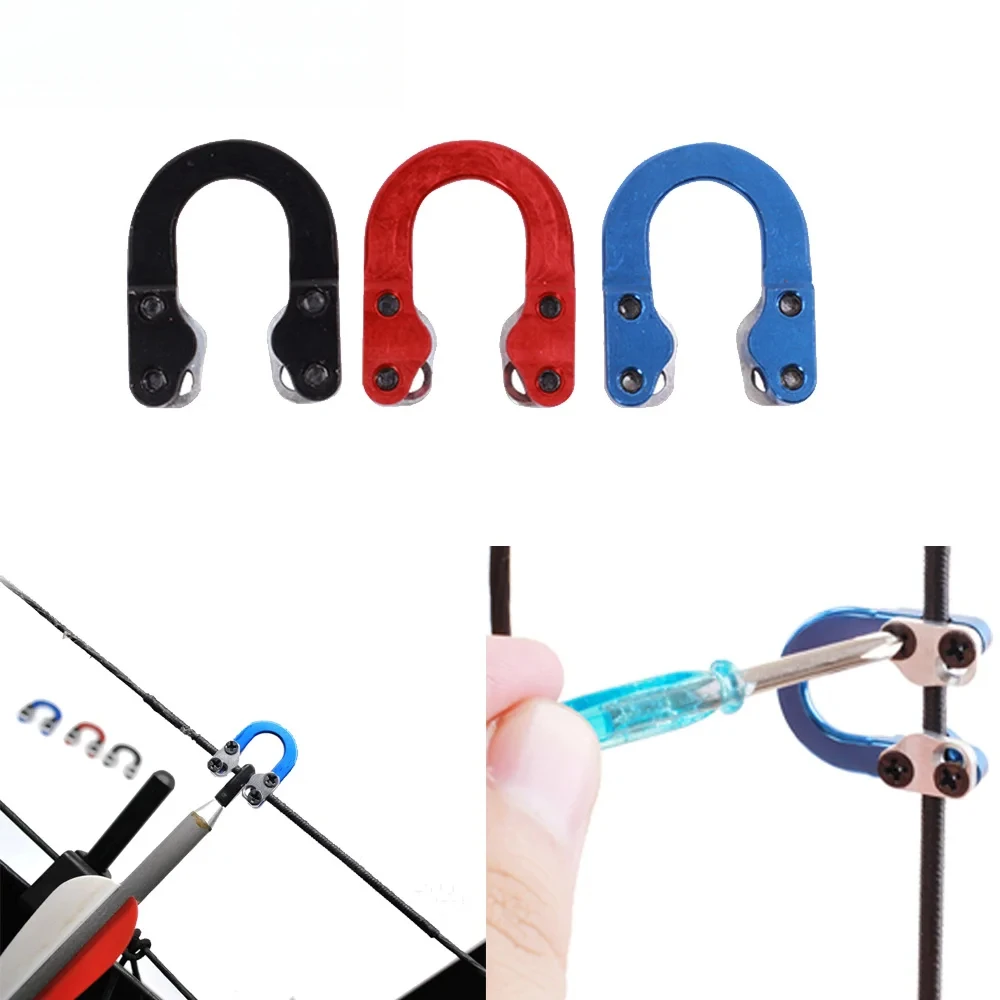 Aluminum U Archery Arrow Nock Buckle Archery Metal  D Loop Pull Ring 3 Colors for Compound Bow Bowstring Safety Rope Release Aid