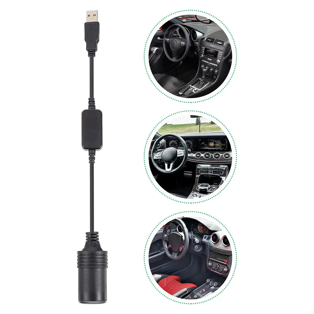

2Pcs Car Cigarette Lighter Socket Converter Cable USB A Male to 12V Power Adapter for Dash Cam Car Vehicle Electronics