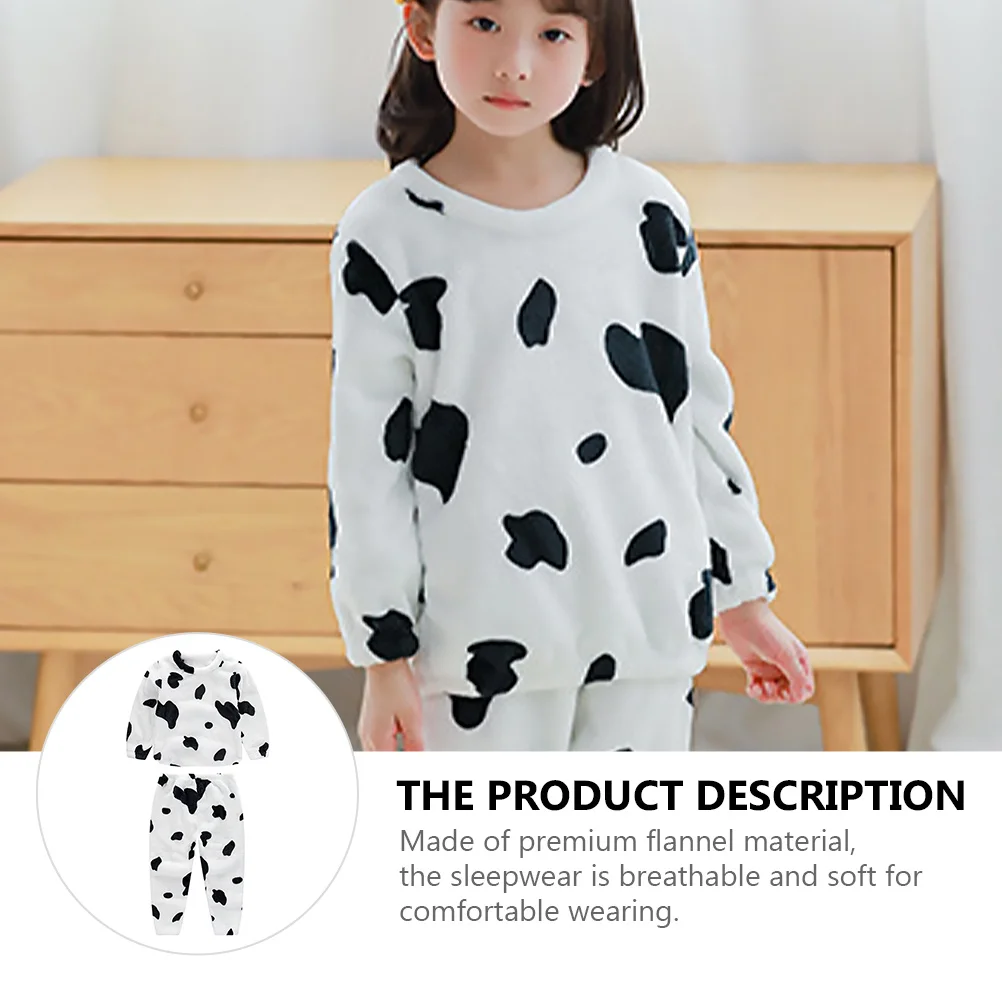 

Pajamas for Kids Children Flannel Home Wear Cartoon Sleepwear Nightclothes Leisurewear