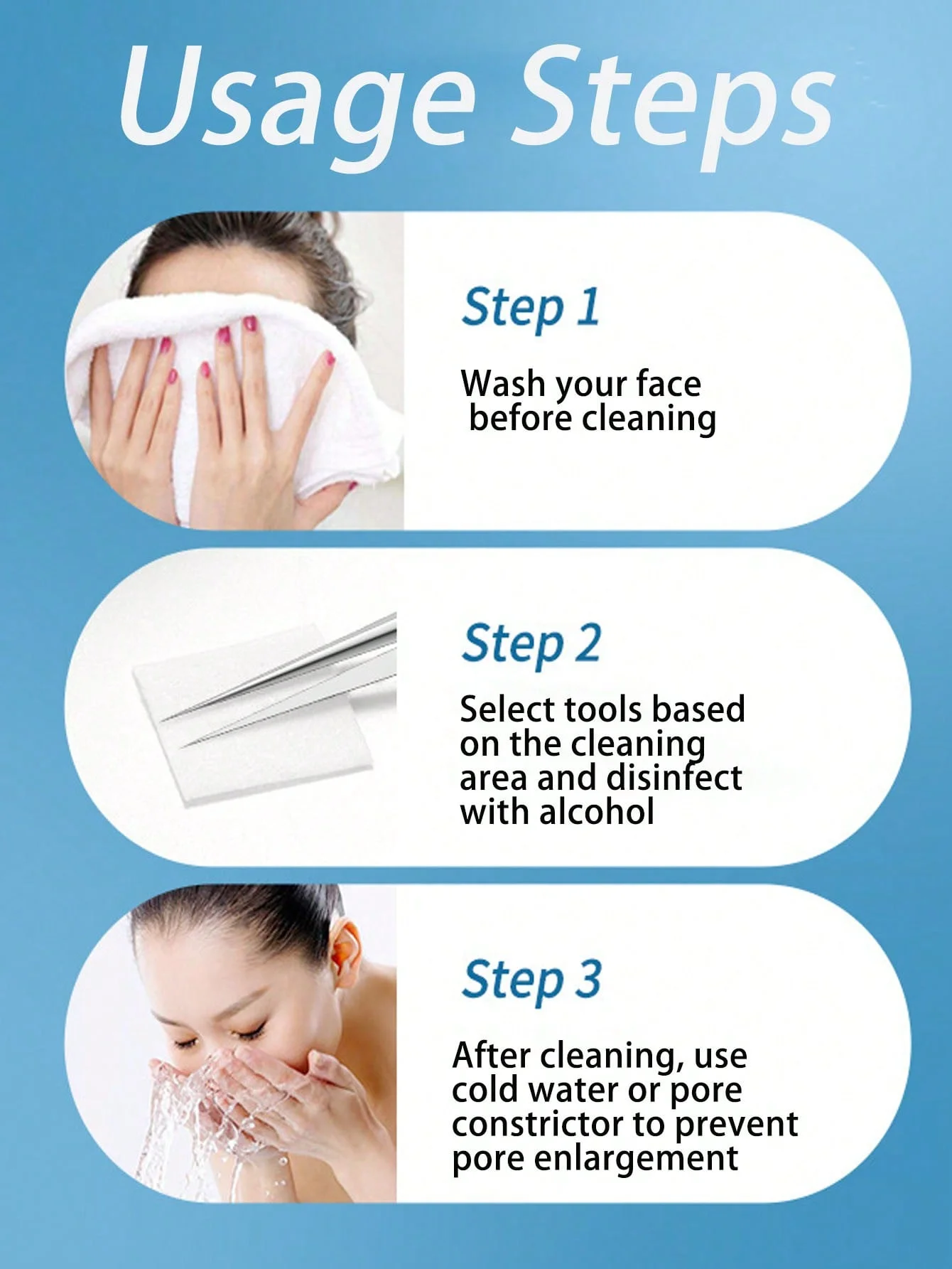 أدوات إزالة الرؤوس السوداء، ملاقط احترافية لإزالة الرؤوس السوداء للوجه، مزيل الرؤوس السوداء، احترافية من الفولاذ المقاوم للصدأ للرؤوس السوداء #4