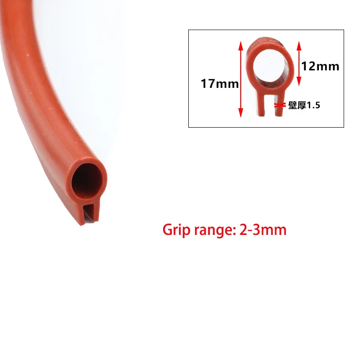 NONE 1Meter Silikon Dichtung Streifen U Typ Mit Top Blase Ofen Hohe Temperatur Gummi Anti-kollision Streifen Metall Rand banding Teile 3