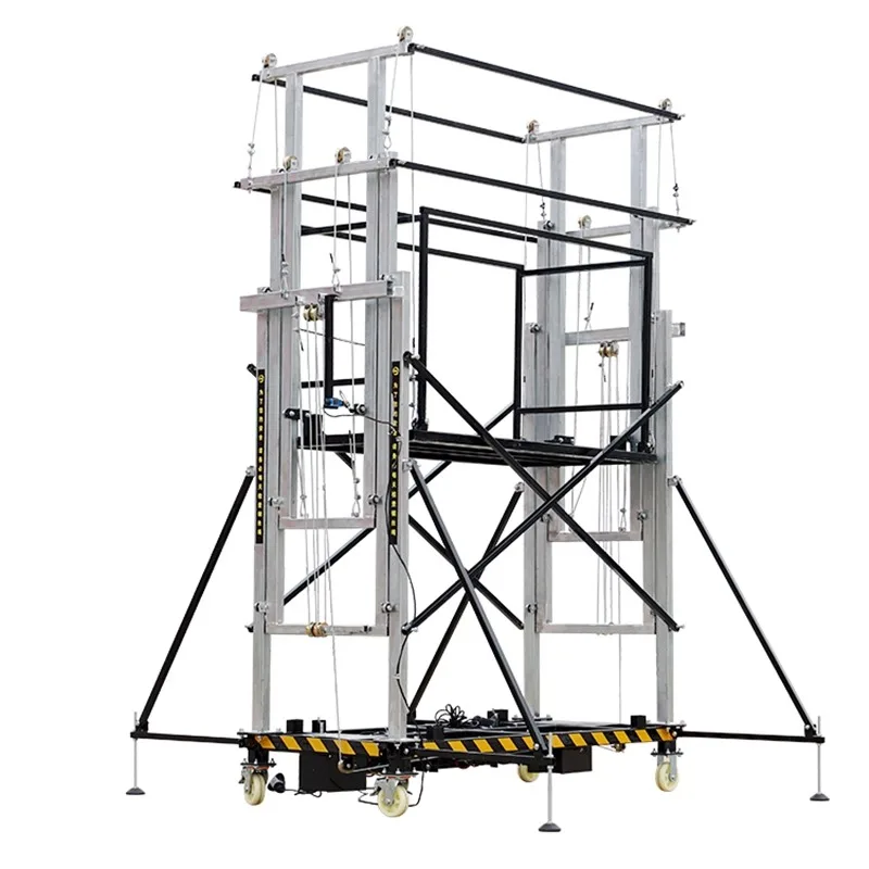 Electric Lifting Scaffolding, Foldable, Mobile, National Standard Galvanized, 15 Meters
