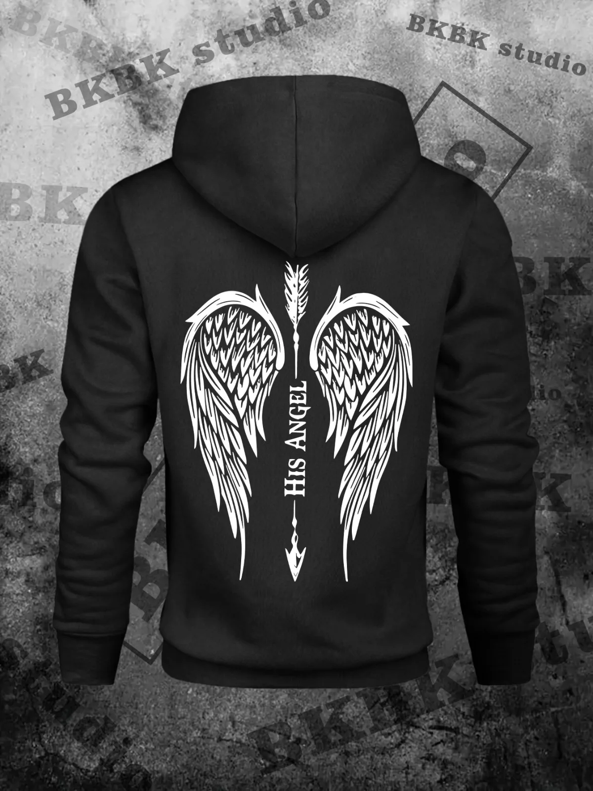 1PC [Couple Style] Casual Fashion HER GOUARDIAN Pattern Printed Matching Couple Hoodie Comfortable Loose Valentine's Day Gift