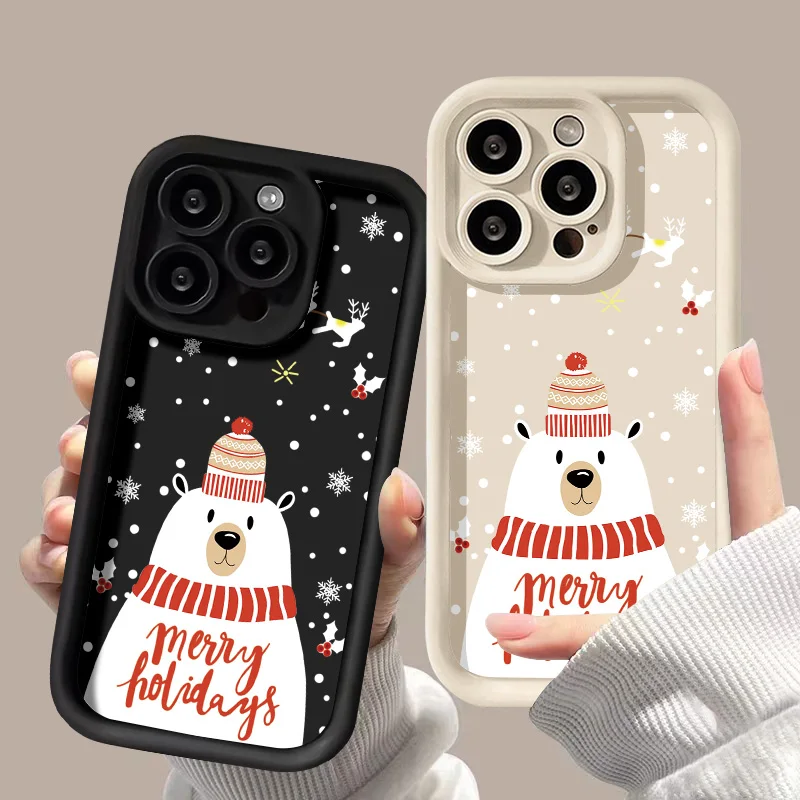 

Christmas Pattern TPU Matte Case For iPhone 16 15 Pro Max 11 13 12 14 Pro Max XR XS Max X SE2020 7 8 Plus Soft Shockproof Cover