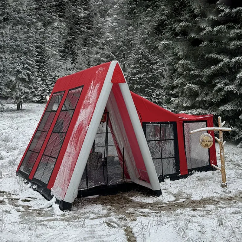 Waterproof Oxford Aluminum Travel Camping Tent One Bedroom Structure Fiberglass Inflatable Double 4-6 Persons Glamping