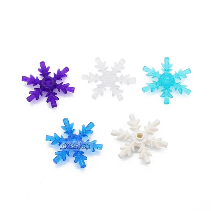 MARUMINE 100PCS 4x4 Belville Ice Crystal Snowflake Compatible With 42409 MOC Building Blocks Bricks Particles Castle Accessories