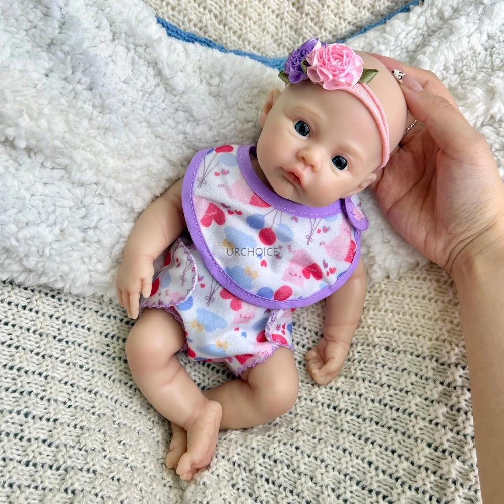 

12-дюймовая кукла-реборн Meadow из цельного силикона, моющееся тело, эластичное, твердое силиконовое тело, подарок на день рождения/Рождество