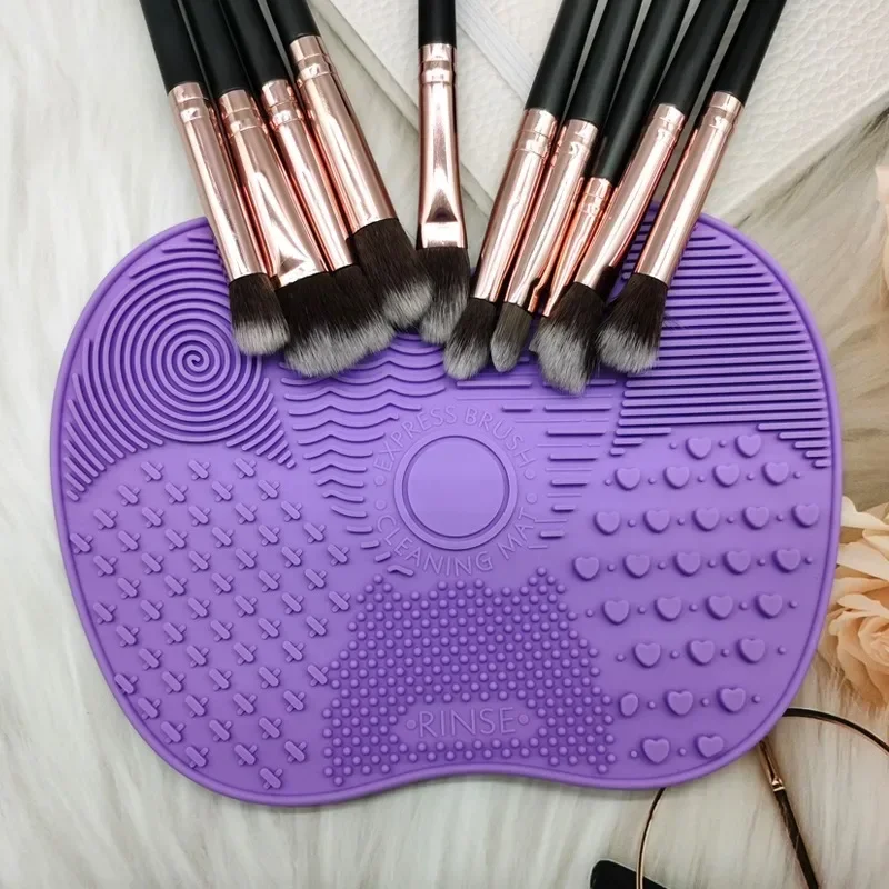 Limpiador de cepillos de silicona, cepillo de lavado de maquillaje cosmético, estera de limpieza de Gel, base, cepillo de maquillaje, almohadilla limpiadora, tabla de fregar