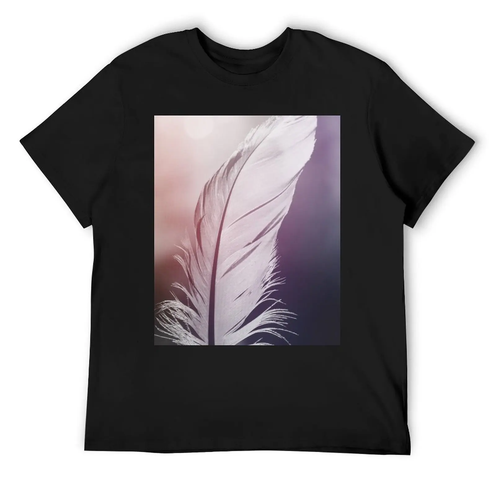 

Feather in Pastel Tones T-Shirt summer top boys whites shirts graphic man clothes black t shirts for men