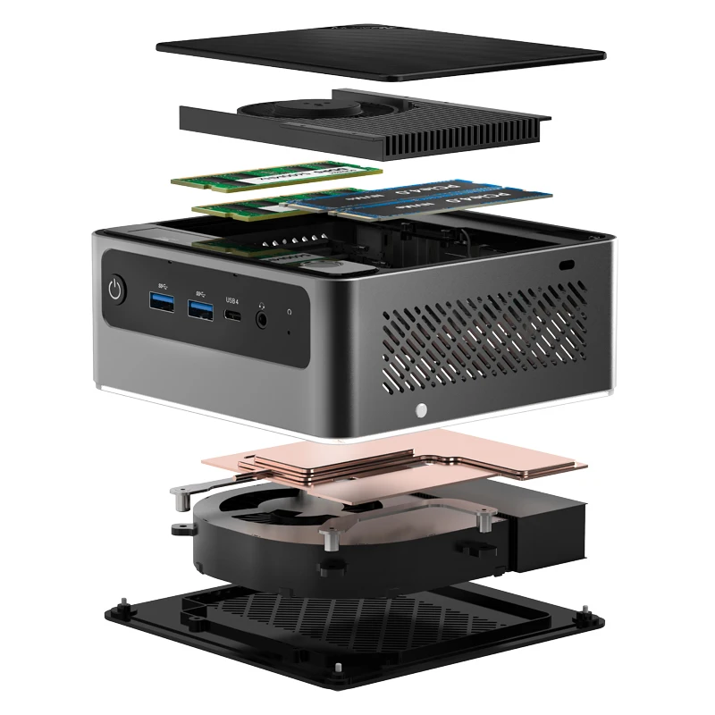 Intel Ultra 7 155H Mini Gaming PC 16Cores DDR5 5600MHz PCle4.0 Office Gamer Desktop AI Mini Computer 4-Screen Displays Dual 2.5G