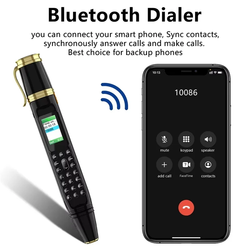 

A99E-2 SIM-карта, мини-ручка, вентилятор для мобильного телефона, волшебный голос, FM-радио, Bluetooth-циферблат, 2G, GSM, портативная сигнализация