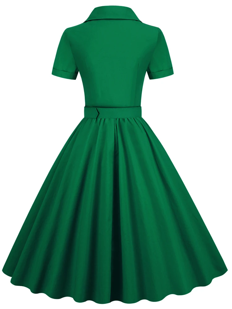 slim fit dress slacks The Laura Lee Swing Dress in Hunter Green