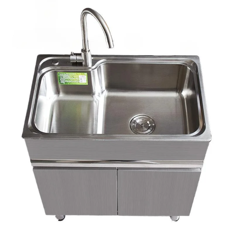 304 stainless steel sink cabinet, balcony cabinet with rubbing board laundry sink wash basin cabinet