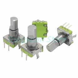 5pcs EC11 Rotary Encoder Code Switch 360 Degree Rotation 30 Position With Push Button 5pin Handle D Half Shaft 15mm