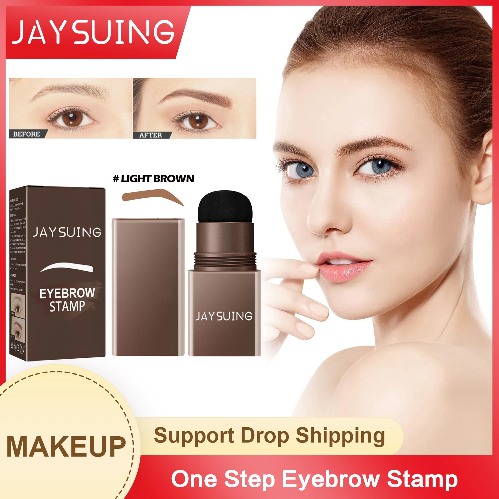 

One Step Eyebrow Stamp Hairline Enhancement Waterproof Easy Colouring No Smudge Sweat Proof Natural Lasting Brow Cream Makeup