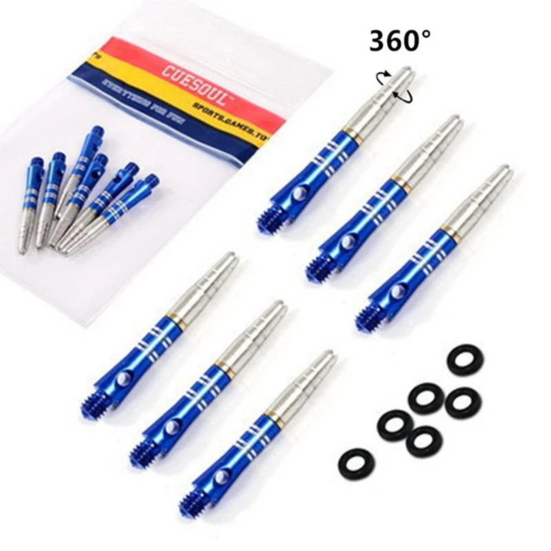 6pcs CUESOUL Dart Pin Shafts 35mm Aluminum Dart Shafts 360 Degree
