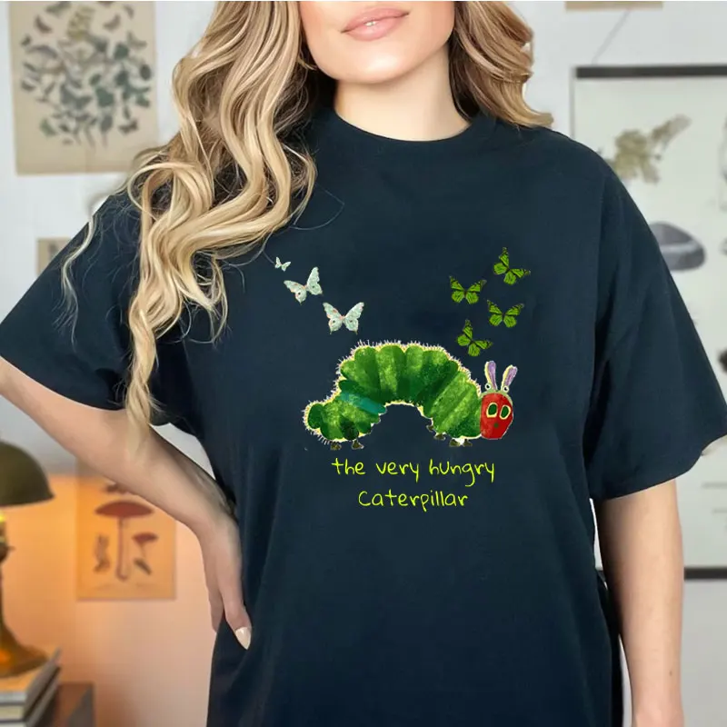 ولكن لم يزال جائع كاتربيلر الجرافيك تي شيرت الكتب للأطفال كتاب قراءة القمصان العودة إلى المدرسة المعلم الحياة التي شيرت