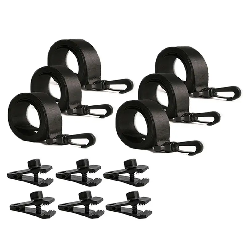 

Комплект для крепления покрытия для бассейна: 6 клипс для таймера включения/выключения, 3-кратно усиленные нейлоновые ремни для солнечного покрытия