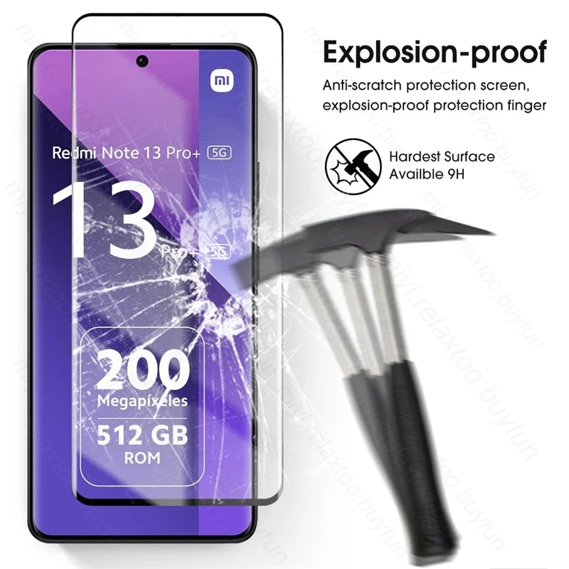 Displays chutz folie aus gehärtetem Glas für Xiaomi Redmi Note 13 Pro 5g Kamera Schutz glas Redmy Note13 Pro 5g 4g nicht 13 Pro Plus